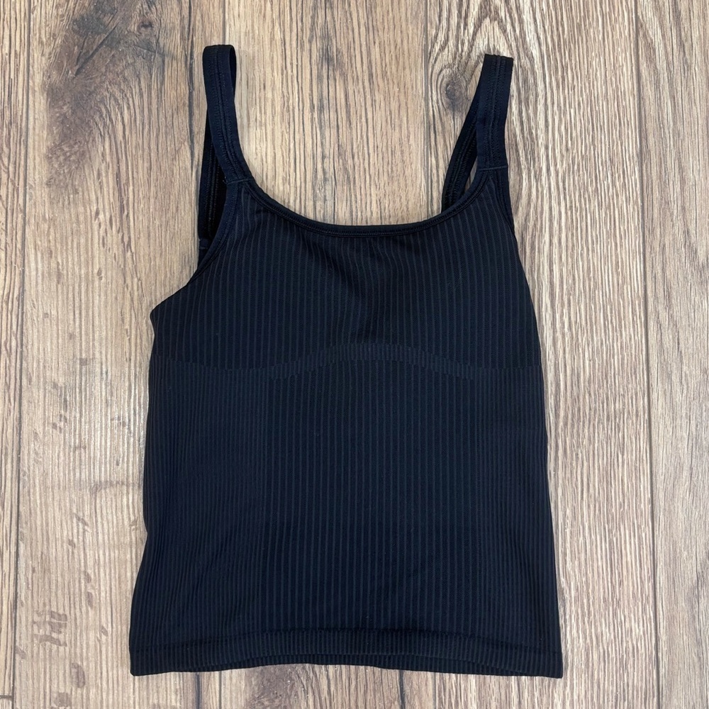 Lululemon Ebb To Street Scoop Neck Cropped Tank Top Size 2 In Black